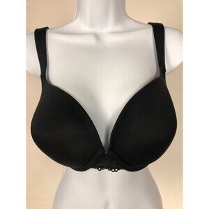 Lilyette by Maidenform Bra Women Size 38D Black Underwire Back Close Lined